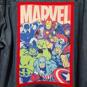 Ash City Mens Marvel Avengers Denim Button Up Shirt XXL Classic Comic Characters